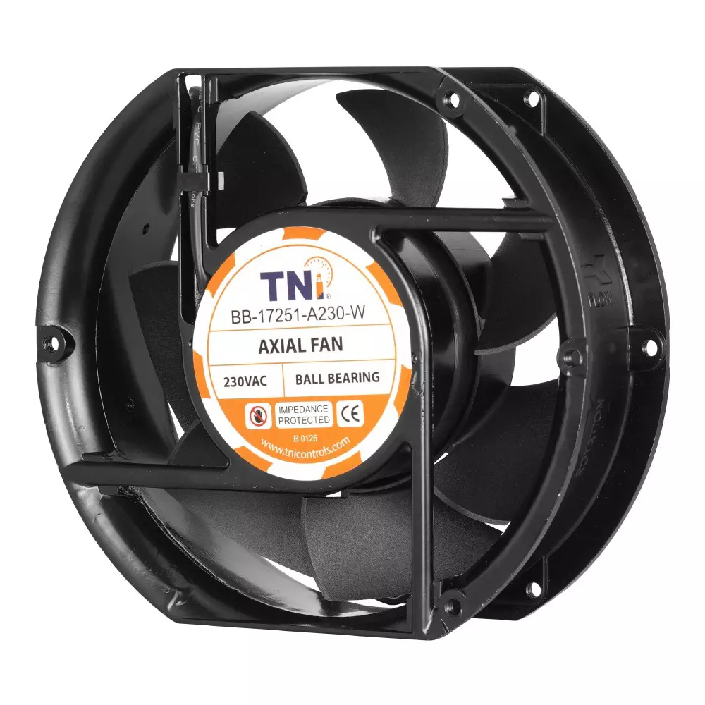 TNI 6 inch (152.4 mm) Axial Fan Oval Shape Ball Bearing and 230 V AC Voltage, BB-17251-A230-W