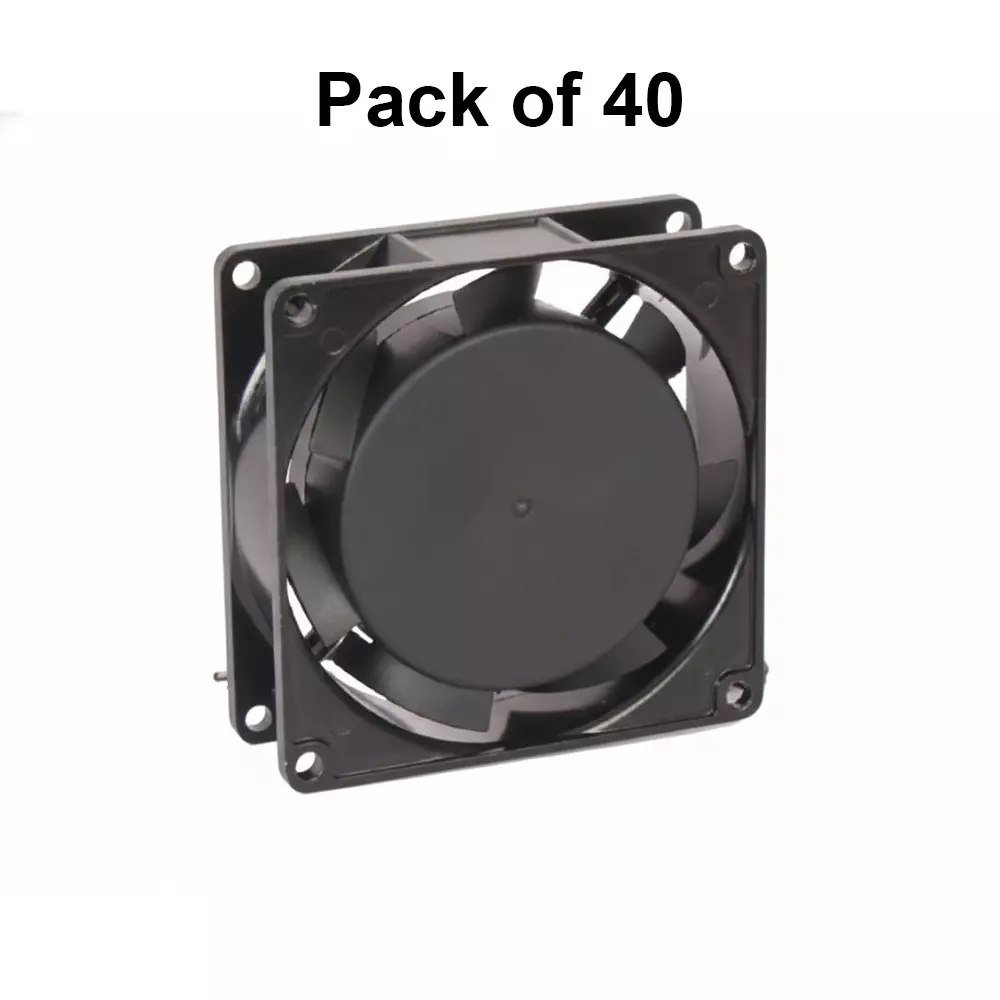 Clasiair AC Axial Fan Sleeve Bearing 220 V Electric 3 Inch (7.62 cm) Size Black for Industrial Use, CA-80 25 S2 W (Pack of 40 Pcs)