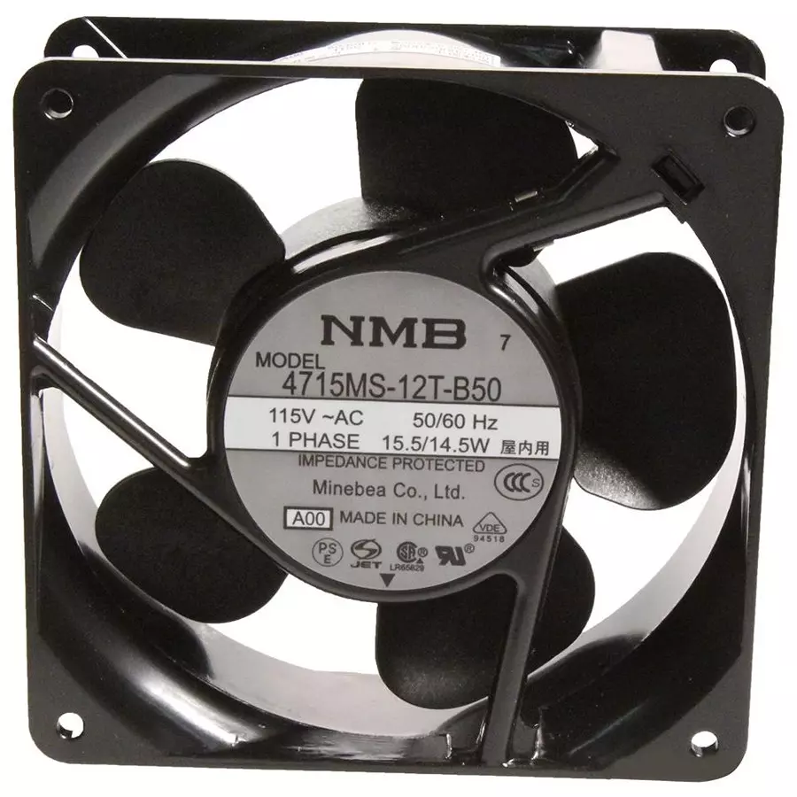 NMB TECHNOLOGIES AXIAL FAN, 119MM, 115VAC, 110CFM, 45DB, 11938FB-A1N-EA-00