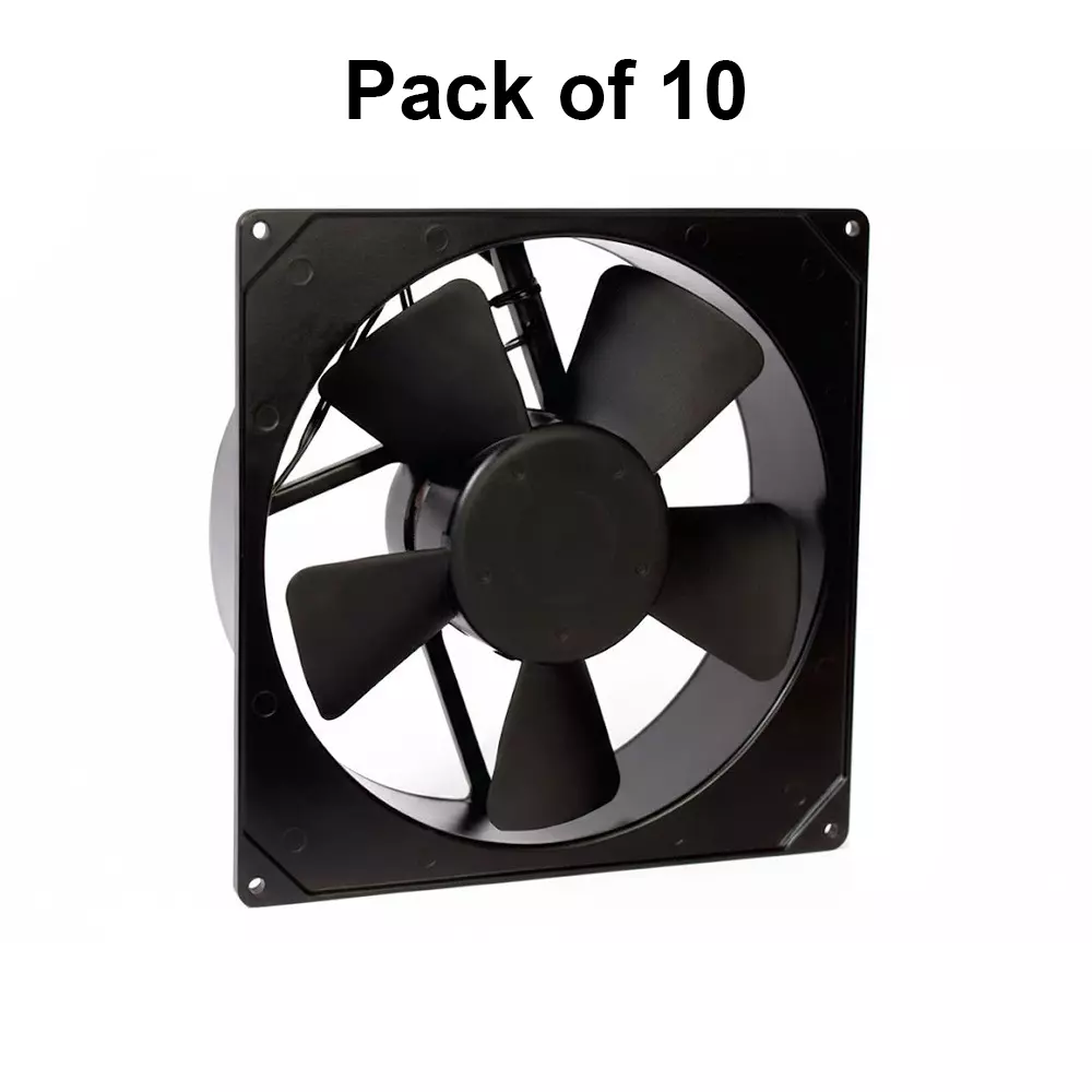 Clasiair AC Axial Fan Sleeve Bearing 220 V Electric 8 Inch (20.32 cm) Size Black for Industrial Use, CA-220 60 S S2 W (Pack of 10 Pcs)