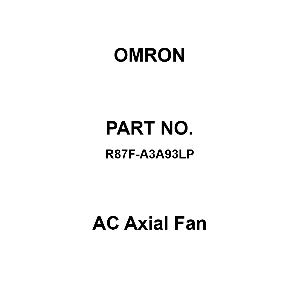 Omron AC Axial Fan AC 115 V Rated Voltage, R87F-A3A93LP