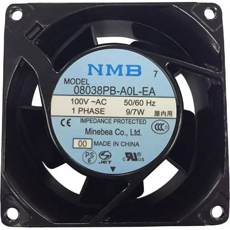 NMB Technologies AC Fan Motor AC100 0.75/0.9 (50/60 Hz) m³/min Max Airflow, 08038PB-A0L-EA-00