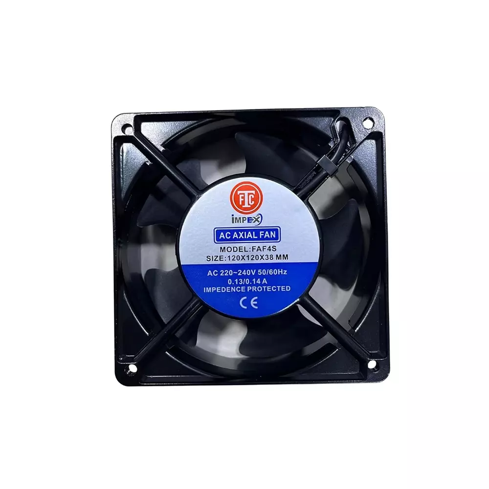 FTC iMPEX AC Axial Fan 220-240 V 50/60 Hz 102 mm (4 inch) Square Black, FAF4S