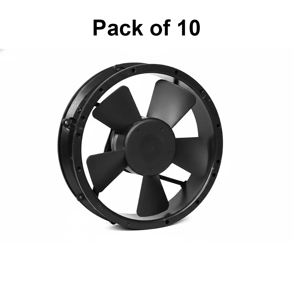Clasiair AC Axial Fan Ball Bearing 220 V Electric 8 Inch (20.32 cm) Size Black for Industrial Use, CA-220 60 R B2 W (Pack of 10 Pcs)