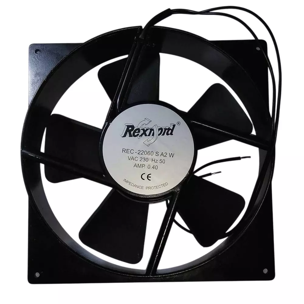 Rexnord AC Axial Fan 220 V AC 8 Inch (20.32 cm) Size Black Electric 2400 rpm Speed for Industrial Use, REC-22060SA2W