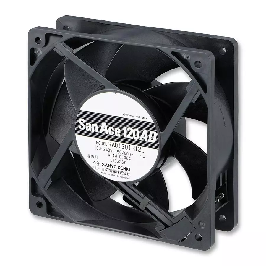 SANYO DENKI FAN,120MM 115-230VAC, 4.4W, 180M3/HR, 9AD1201H12