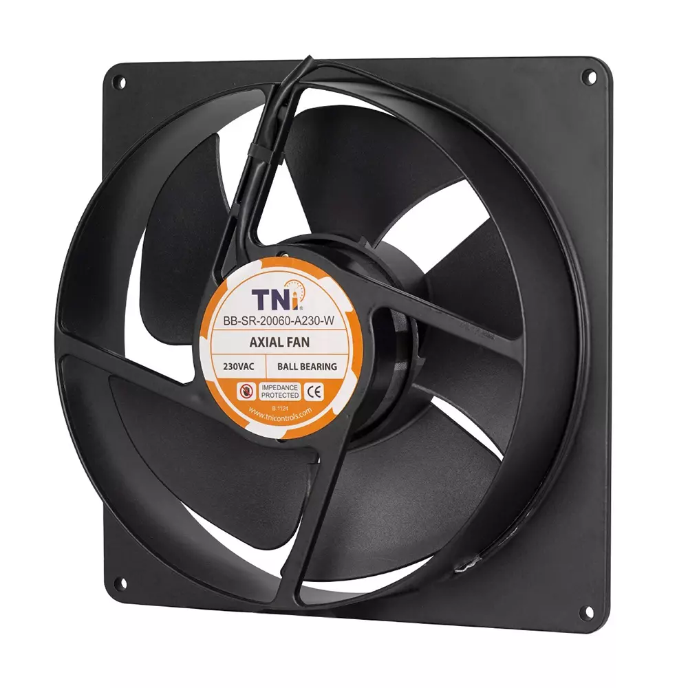 TNI 8 inch (203.2 mm) Axial Fan Square Round Shape Ball Bearing and 230 V AC Voltage, BB-SR-20060-A230-W