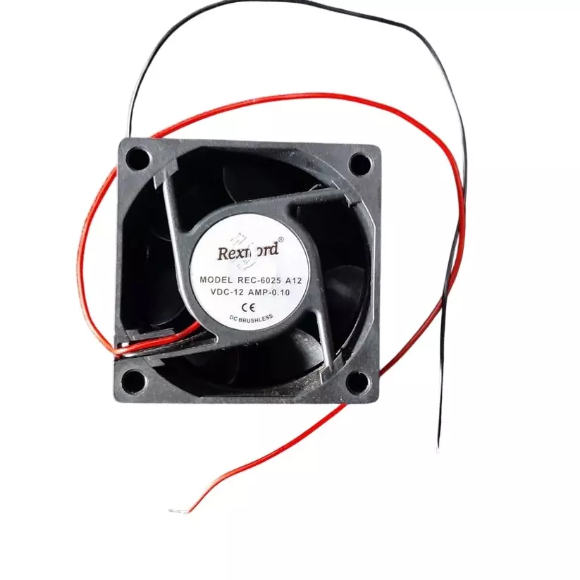 Rexnord AC Axial Fan 12 V 2.5 Inch (6.35 cm) Size Black Electric 3950 rpm Speed for Industrial Use, REC-6025A12