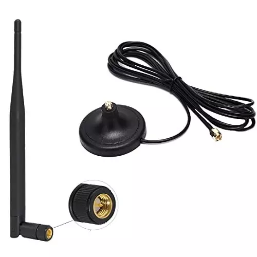 NETBOON Rubber Duck Antenna with Magnetic Mount Connector Wi-Fi 3 m Range 5 dBi Black, MB-RD-5DBI-ANT