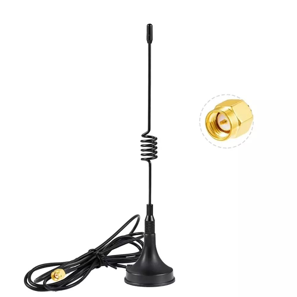 GENERIC Single Spring Omni-directional Antenna 3 dBi Gain with Magnetic Base & 3 m RG-174 Extension Cable