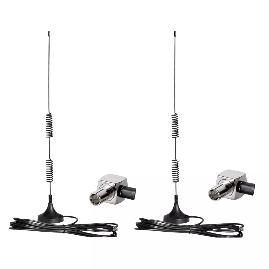 NBR External Magnetic Double Coil Antenna with TS9 Male Right Angle Connectors 7 dbi Gain (Pack of 2)