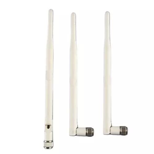NBR Dual Band WiFi Rubber Duck Antenna with TNC Male Connector White 6 dbi Gain, (Pack of 3)