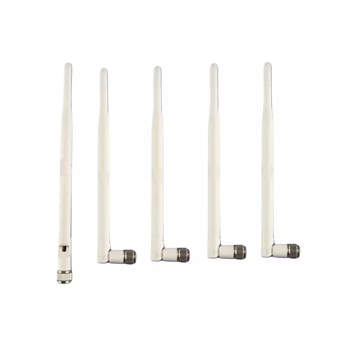 NBR Dual Band WiFi Rubber Duck Antenna with TNC Male Connector White 6 dbi Gain, (Pack of 5)