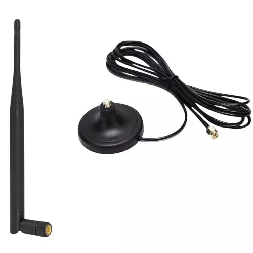 NBR Whip Antenna with Magnetic Mount Base 3 m Cable Length 50 Ohms 5 Dbi Gain, WA002 + MAB001