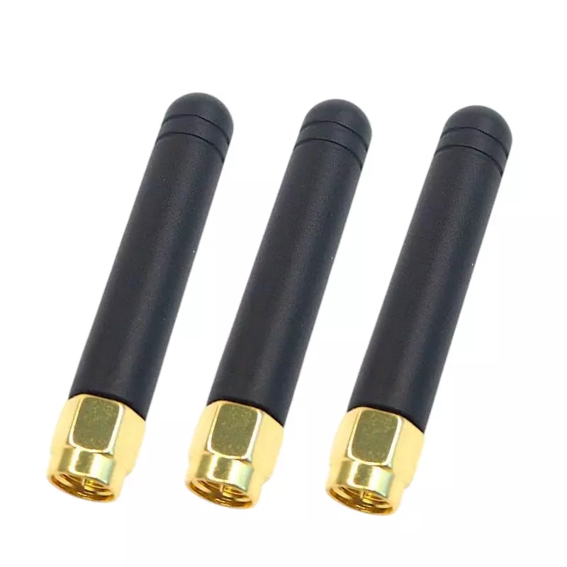 GENERIC Whip Rubber Duck Antenna Straight 2.5 dBi Gain with SMA Male Connector, WA006-3 (Pack of 3 Pcs)