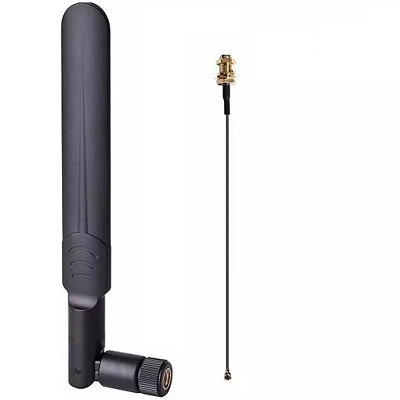 GENERIC Omni-directional Whip Antenna 6 dBi Gain Dual Band 2.4 GHz / 5.8 GHz RP-SMA Male Connector with 30 cm UFL/IPEX Cable, WA013 + CA0018-3