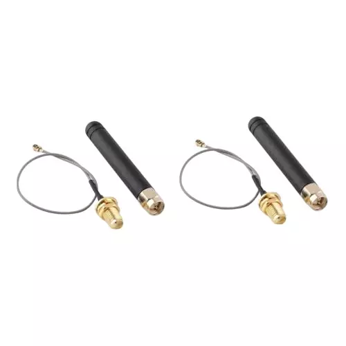 NBR GSM/WiFi Rubber Duck Antenna with SMA Female to U.FL/IPEX 15 cm RF Cable 5 GHz 2.5 dbi Gain (Pack of 2)
