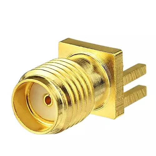 NBR SMA Female Edge PCB Mount Connector 50 Ohm Impedance 0–6 Ghz Frequency Range, RC008
