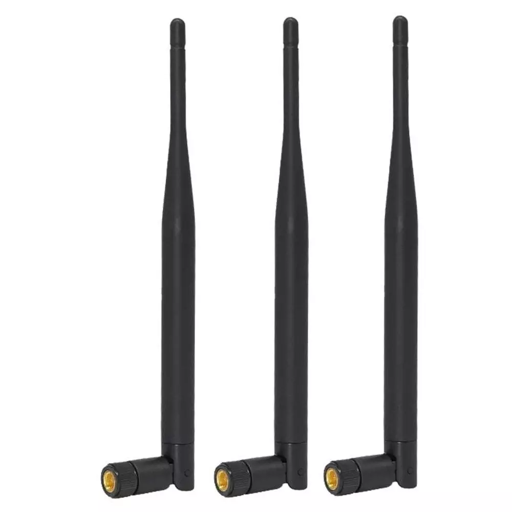 GENERIC Rubber Duck Whip Antenna 5 dBi Gain 274 m (900 Ft) Maximum Range Black (Pack of 3)