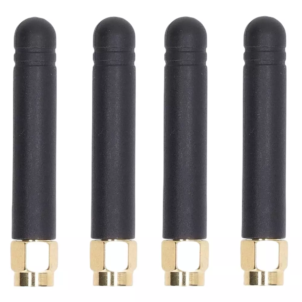 GENERIC Whip Rubber Duck Thumb Antenna 2.4 GHz Frequency 2.5 dBi Straight with SMA Male Connector, WA006-4 (Pack of 4)
