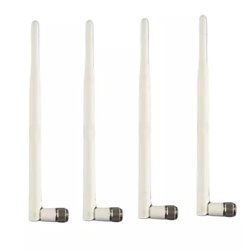 GENERIC Dual Band Whip Rubber Duck Antenna 6 dBi Gain White with TNC Male Connector (Pack of 4)