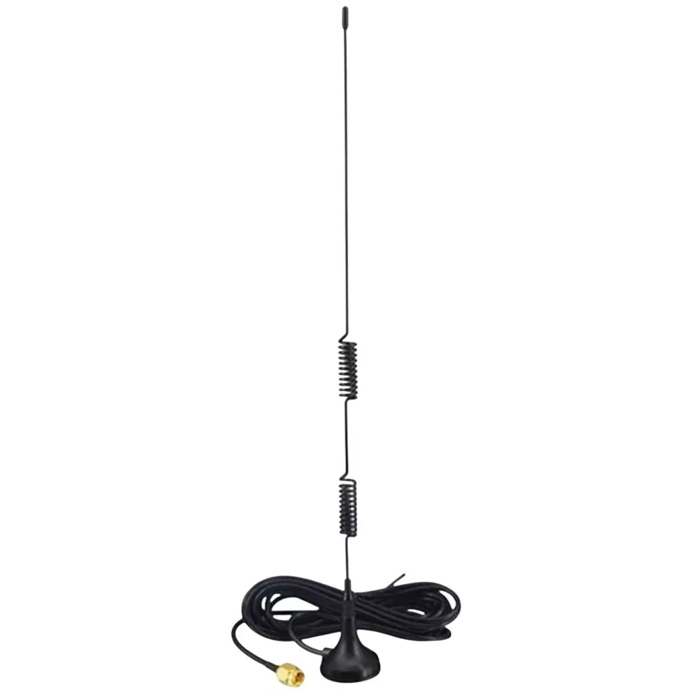 GENERIC Double Spring Sucker Antenna 7 dBi Gain with Magnetic Stand Base & 3 m RG-174 SMA Male Connector Extension Cable