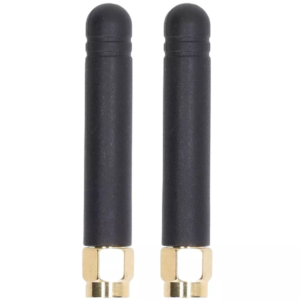 GENERIC Whip Rubber Duck Thumb Antenna 2.4 GHz Frequency 2.5 dBi Straight with SMA Male Connector, WA006-2 (Pack of 2)