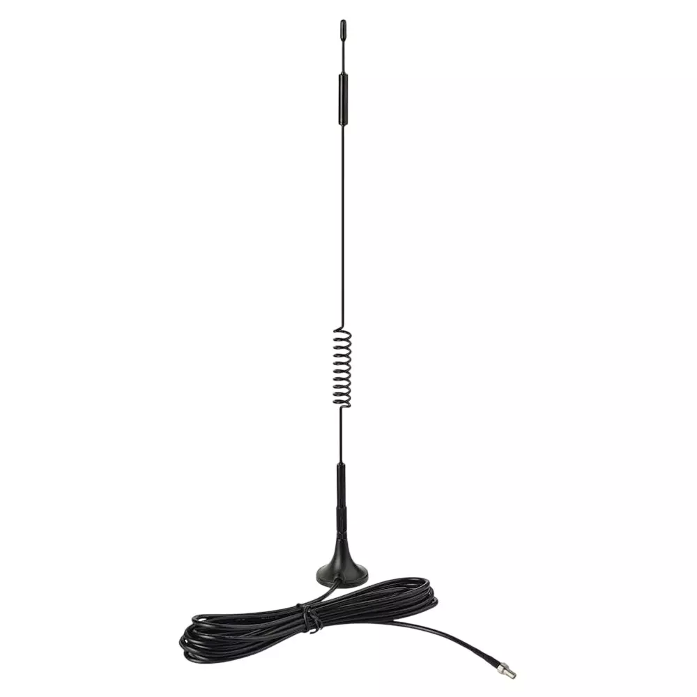 GENERIC Single Spring Sucker Antenna 5 dBi Gain with Magnetic Stand Base & 3 m RG-174 TS9 Straight Connector Extension Cable