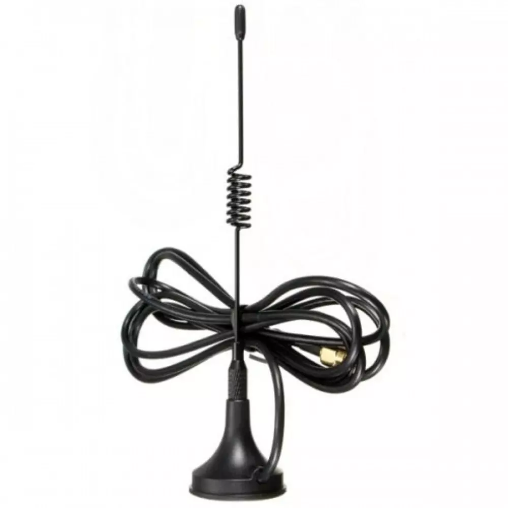 GENERIC Small Suction Cup Single Spring Sucker Antenna 5 dBi Gain with Magnetic Base & 3 m RG-174 Extension Cable, MA002-10