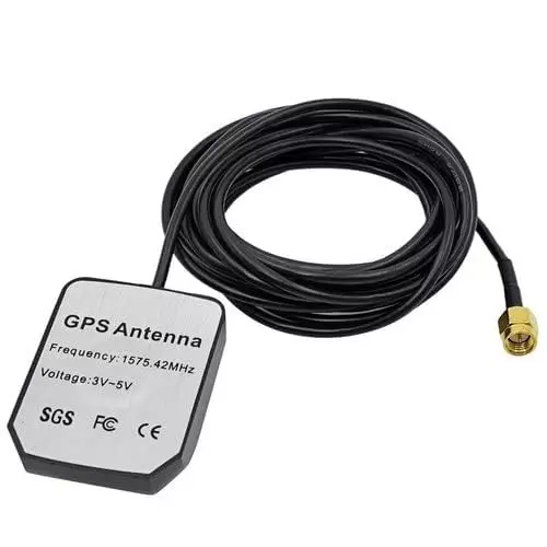 GENERIC GPS Antenna with SMA Male Plug Connector Plastic 28 dBi Gain Up to 274 m (900 ft) Maximum Range, Black