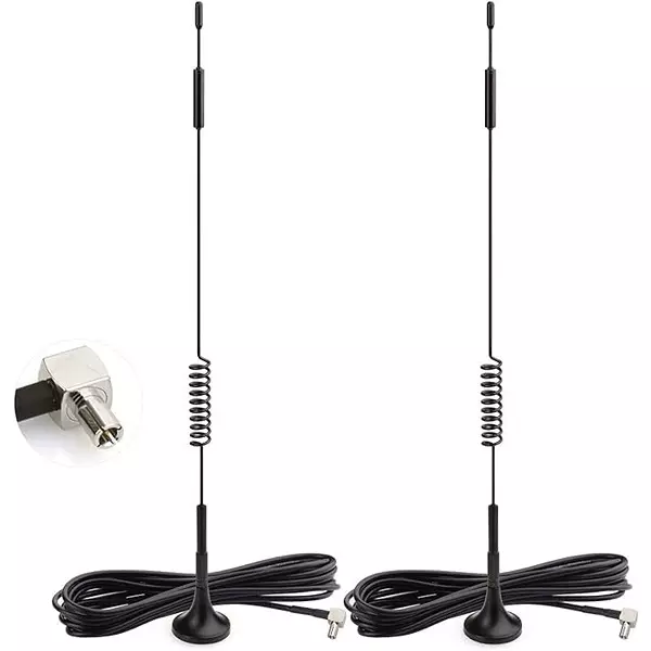 GENERIC Single Spring Omni-directional 4G LTE Antenna 5 dBi Gain with Magnetic Base & 3 m (10 ft) Extension Cable, MA005-2 (Pack of 2 Pcs)