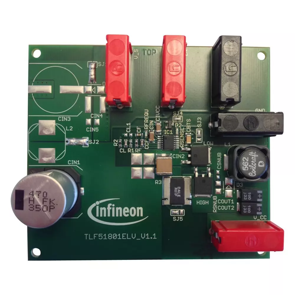 Infineon Demonstration Board TLF51801 ELV Kit Contents, DEMOBOARDTLF51801ELTOBO1