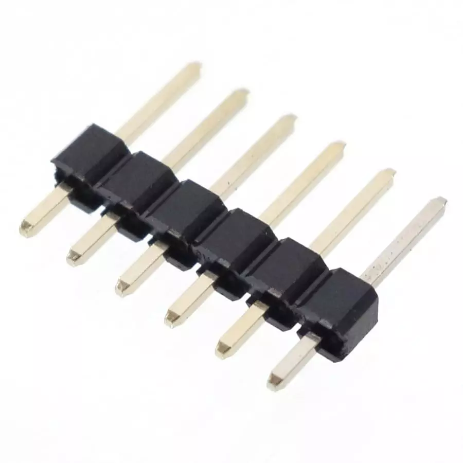 LINKMAN Board Pin Header 2.54 mm Cell Spacing Straight Connector Shape 6 No. of Pin, 2130S1*6GSE