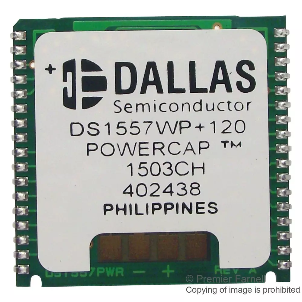 ANALOG DEVICES Real Time Clocks ALARM RTC, -40 TO 85DEG C, POWERCAP-34, DS1557WP-120IND+