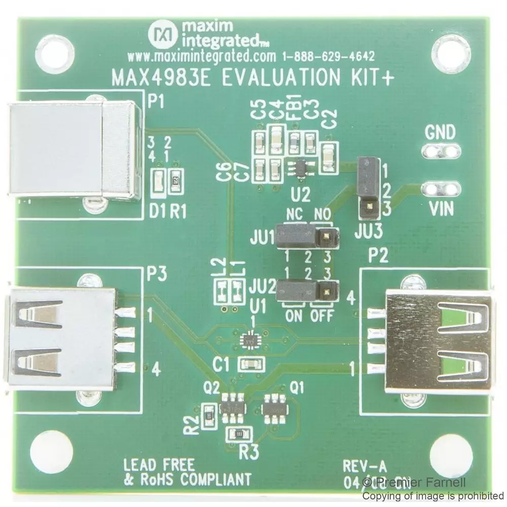 ANALOG DEVICES Special Application Development Kits EVAL BOARD, USB 2.0 SWITCH, MAX4983EEVKIT+