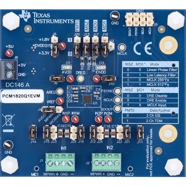 TEXAS INSTRUMENTS Audio ADC Evaluation Module 5 V, PCM1820Q1EVM