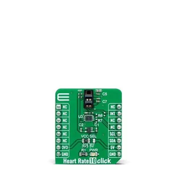 MIKROELEKTRONIKA Biometrics, Heart Rate Sensor Add-On Board 3.3 V, 5 V Operating Supply Voltage, MIKROE-4724