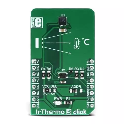 MIKROELEKTRONIKA Temperature Sensor Add-On Board 3.3 V, 5 V Operating Supply Voltage, MIKROE-3121