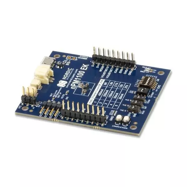 Nordic Semiconductor Evaluation Kits Power Management Specialized 5 V Input and 1.8 V, 2.1 V, 2.7 V, 3 V Output Voltage, nPM1100-EK