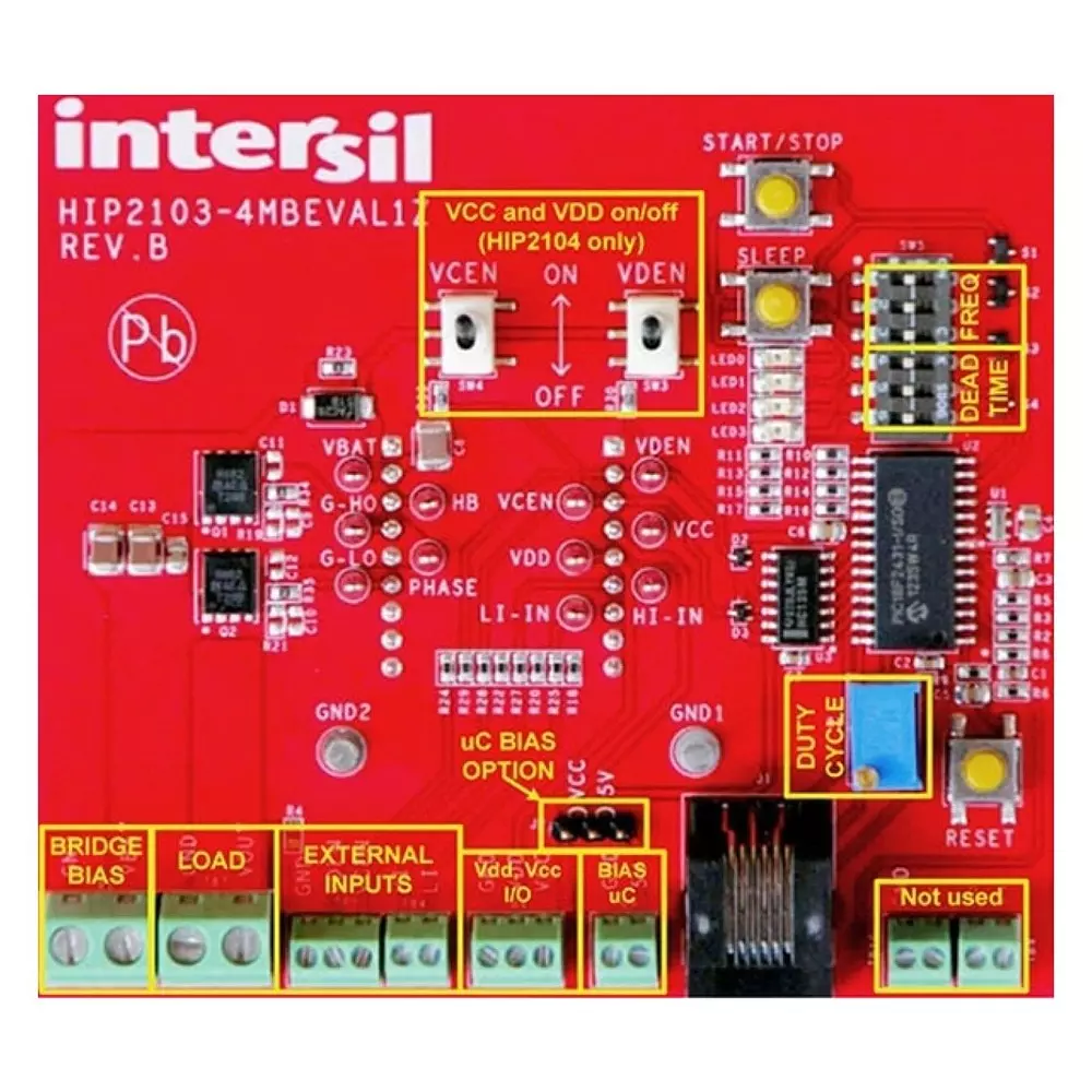 RENESAS Evaluation Board for Half Bridge Driver, HIP2103DBEVAL1Z