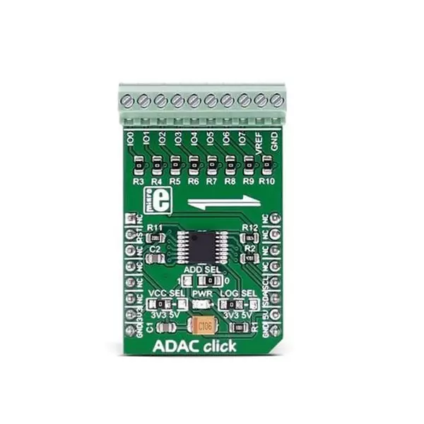 MIKROELEKTRONIKA ADC and DAC Add-On Board 3.3 & 5 V, MIKROE-2690