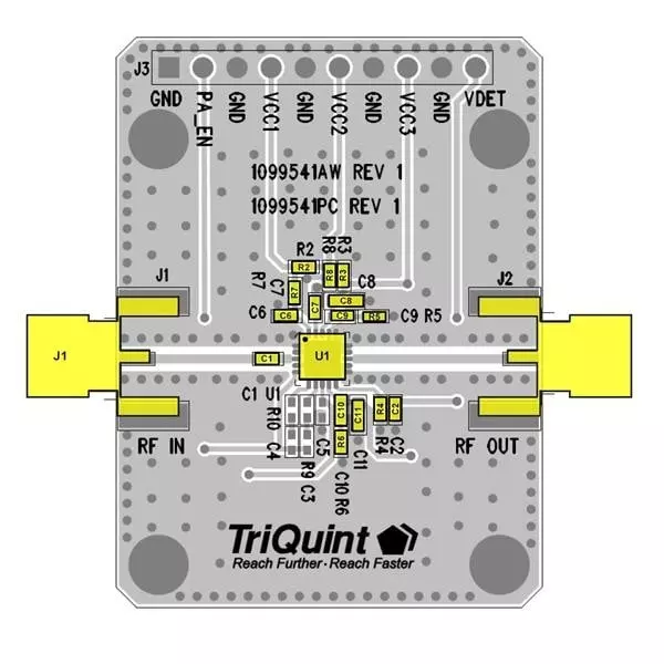 Qorvo RF Amplifier Evaluation Board 5.1 GHz to 5.9 GHz Frequency, QPA9501PCB401