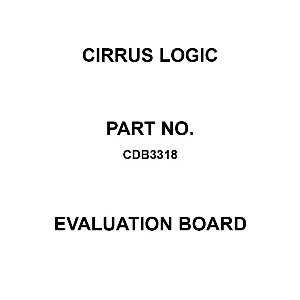 Cirrus Logic Audio Evaluation Board 8 to 9 V Operating Supply Voltage, CDB3318