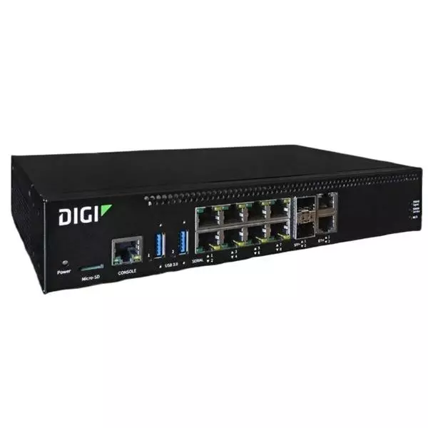 DIGI INTERNATIONAL Serial Device Server Ethernet, RS-232, SFP+, USB 3.1, WiFi Interface, EZ08-B100-US