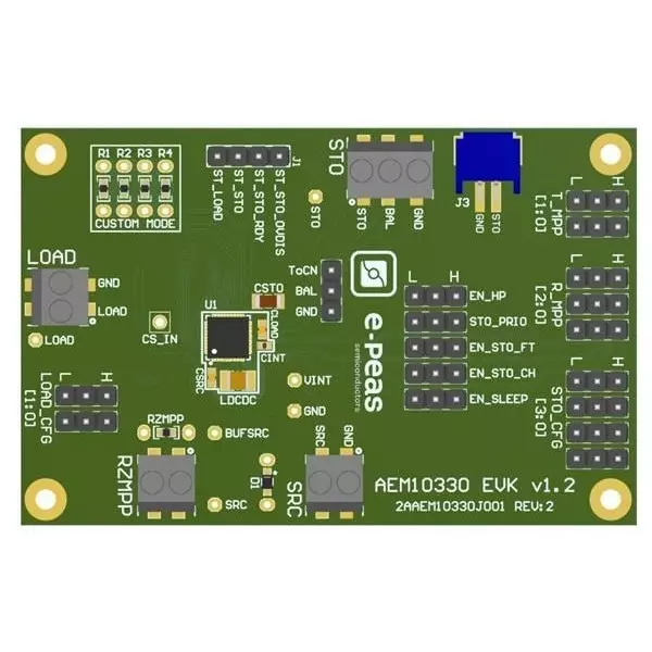 e-peas Evaluation Boards Energy Harvesting 100 mV to 4.5 V Input Voltage, EVK10330