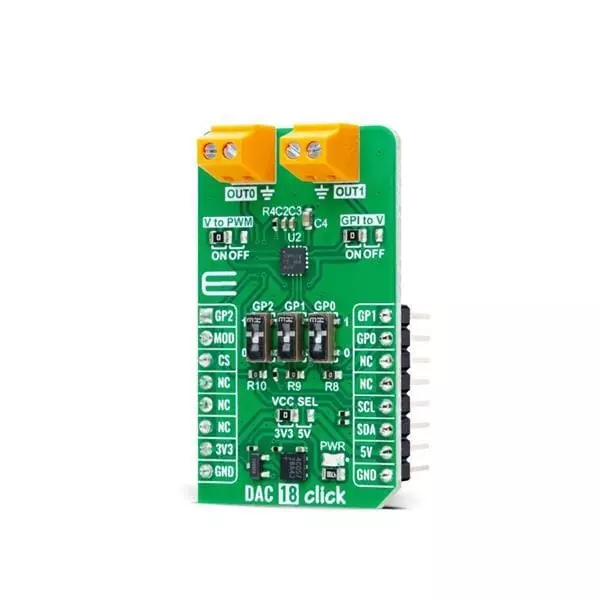 MIKROELEKTRONIKA Compact Add-On Board Add-On Board 3.3 & 5 V, MIKROE-6137