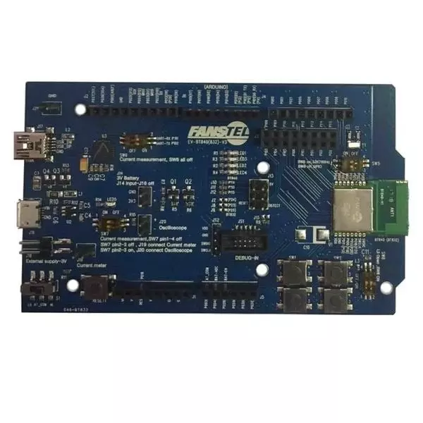 Fanstel Evaluation Board 1.7 to 3.6 V Operating Supply Voltage 2.4 GHz, EV-BT832F