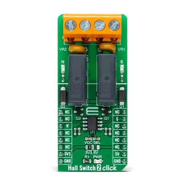 MIKROELEKTRONIKA Magnetic Sensor Add-On Board 3.3 to 5 V Operating Supply Voltage, MIKROE-4788