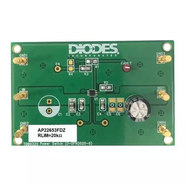 DIODES INC Evaluation Boards Load Switch 3 V to 5.5 V Input Voltage, AP22653FDZ-EVM