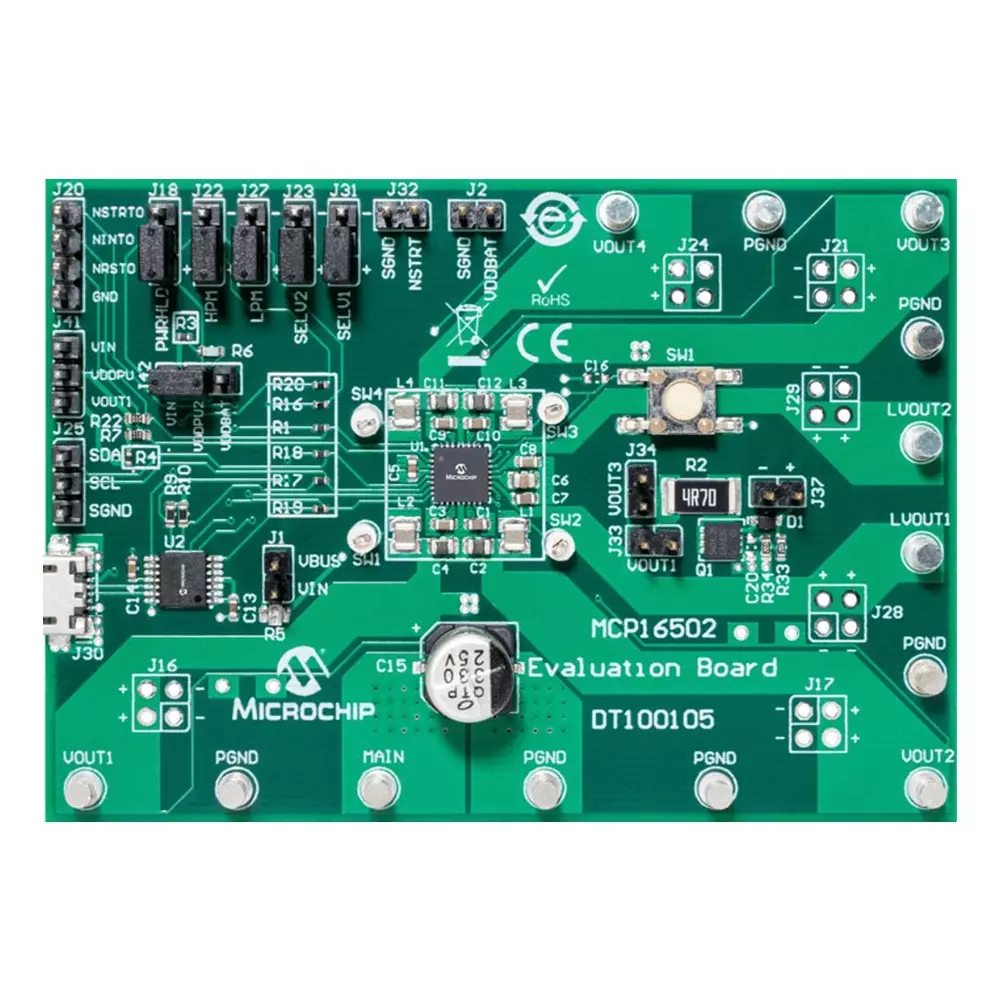 MICROCHIP Evaluation Board for Buck Regulator, DT100105